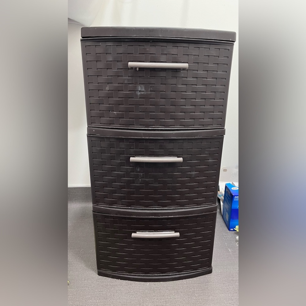 3 Drawer Storage Tower -  Charcoal Grey